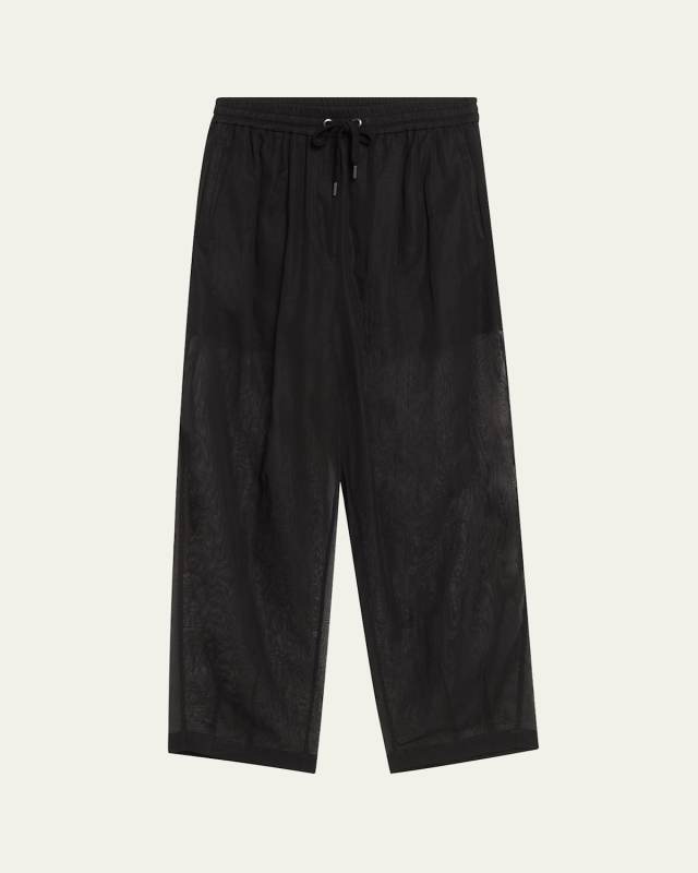 Drawstring Cotton Gauze Track Pants